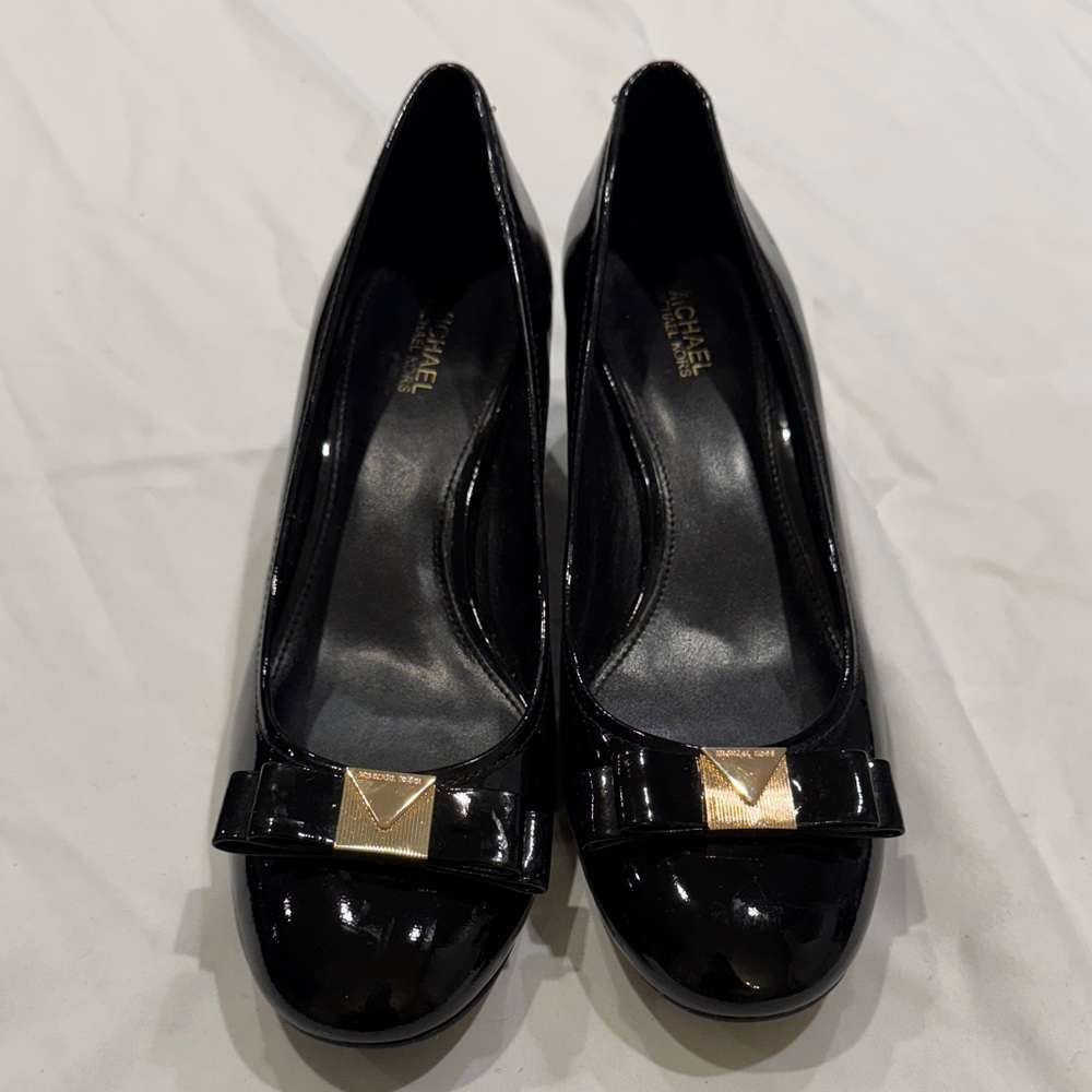 Michael Kors Black Flats with Gold Detail